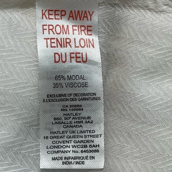 HATLEY Ivory Embroidered Tunic Top Size Large Modal Blend - Picture 9 of 16